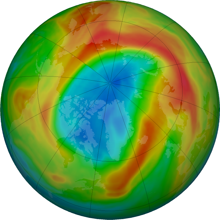 Arctic ozone map for 23 March 2020
